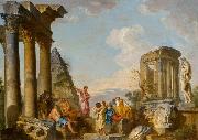Giovanni Paolo Panini Architectural Capriccio with an Apostle Preaching Spain oil painting artist